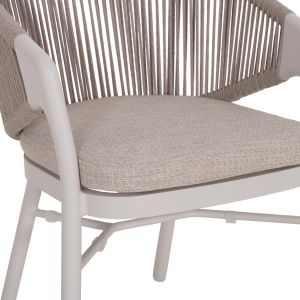 Dining chair Xantion Hm6472.02 white aluminum-olefin cushion in light gray 59x60x78hcm.
