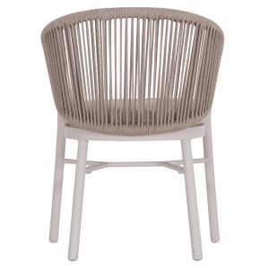 Dining chair Xantion Hm6472.02 white aluminum-olefin cushion in light gray 59x60x78hcm.