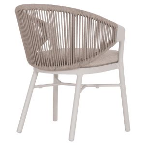 Dining chair Xantion Hm6472.02 white aluminum-olefin cushion in light gray 59x60x78hcm.