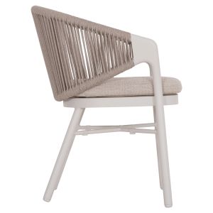 Dining chair Xantion Hm6472.02 white aluminum-olefin cushion in light gray 59x60x78hcm.