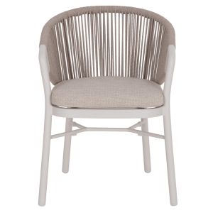 Dining chair Xantion Hm6472.02 white aluminum-olefin cushion in light gray 59x60x78hcm.
