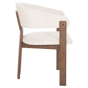 Dining chair Zarra walnut-ecru boucle wood 55.5x59x81.5hcm Hm9970