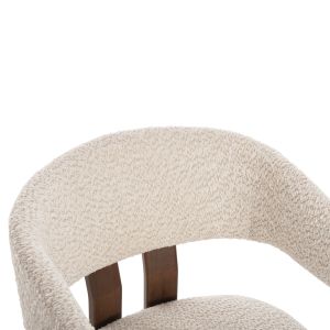 Dining chair Zarra walnut-ecru boucle wood 55.5x59x81.5hcm Hm9970