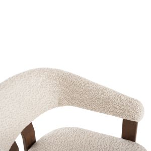 Dining chair Zarra walnut-ecru boucle wood 55.5x59x81.5hcm Hm9970