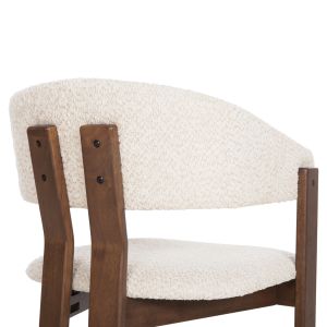 Dining chair Zarra walnut-ecru boucle wood 55.5x59x81.5hcm Hm9970