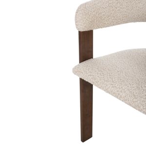 Dining chair Zarra walnut-ecru boucle wood 55.5x59x81.5hcm Hm9970