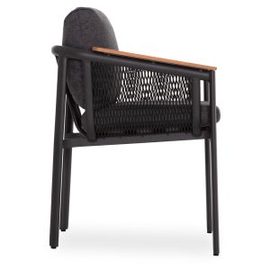Dining chair Zefyr Sm6500.01 dark gray aluminum - mesh fabric 56.5x60.5x71.5h
