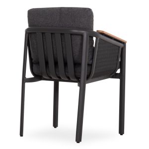 Dining chair Zefyr Sm6500.01 dark gray aluminum - mesh fabric 56.5x60.5x71.5h