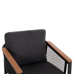 Dining chair Zefyr Sm6500.01 dark gray aluminum - mesh fabric 56.5x60.5x71.5h