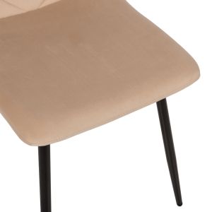 Dining chair beige velvet and black metal legs Latrell Hm8587,05 43x54x88cm