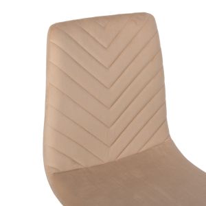 Dining chair beige velvet and black metal legs Latrell Hm8587,05 43x54x88cm