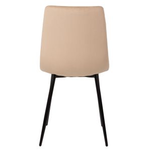 Dining chair beige velvet and black metal legs Latrell Hm8587,05 43x54x88cm