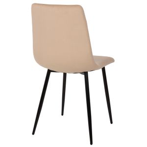 Dining chair beige velvet and black metal legs Latrell Hm8587,05 43x54x88cm