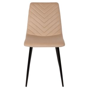 Dining chair beige velvet and black metal legs Latrell Hm8587,05 43x54x88cm