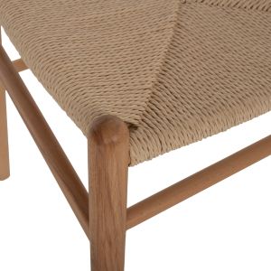 Dining chair beech and rope in natural color 46.5x41x80ηcmhm9492.01