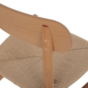 Dining chair beech and rope in natural color 46.5x41x80ηcmhm9492.01