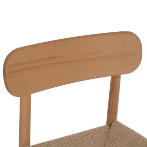 Dining chair beech and rope in natural color 46.5x41x80ηcmhm9492.01