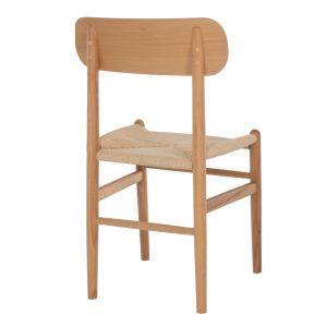 Dining chair beech and rope in natural color 46.5x41x80ηcmhm9492.01