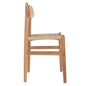 Dining chair beech and rope in natural color 46.5x41x80ηcmhm9492.01