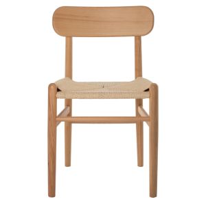 Dining chair beech and rope in natural color 46.5x41x80ηcmhm9492.01