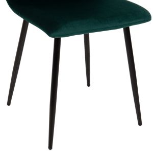 Dining chair green velvet and black metal legs Latrell Hm8587,03 43x54x88cm