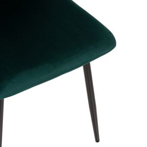 Dining chair green velvet and black metal legs Latrell Hm8587,03 43x54x88cm