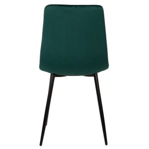 Dining chair green velvet and black metal legs Latrell Hm8587,03 43x54x88cm