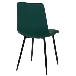 Dining chair green velvet and black metal legs Latrell Hm8587,03 43x54x88cm