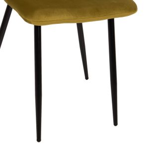 Dining chair velvet mustard and black metal legs Latrell Hm8587,07 43x54x88cm