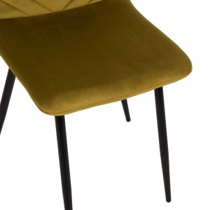 Dining chair velvet mustard and black metal legs Latrell Hm8587,07 43x54x88cm