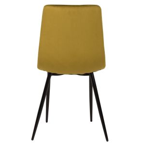 Dining chair velvet mustard and black metal legs Latrell Hm8587,07 43x54x88cm