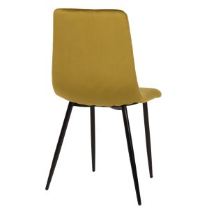 Dining chair velvet mustard and black metal legs Latrell Hm8587,07 43x54x88cm