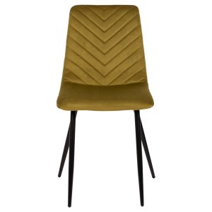 Dining chair velvet mustard and black metal legs Latrell Hm8587,07 43x54x88cm