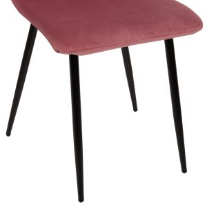 Dining chair pink velvet and black metal legs Latrell Hm8587,02 43x54x88cm