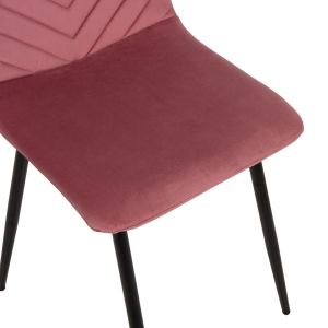 Dining chair pink velvet and black metal legs Latrell Hm8587,02 43x54x88cm