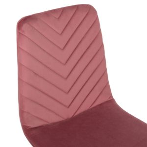 Dining chair pink velvet and black metal legs Latrell Hm8587,02 43x54x88cm
