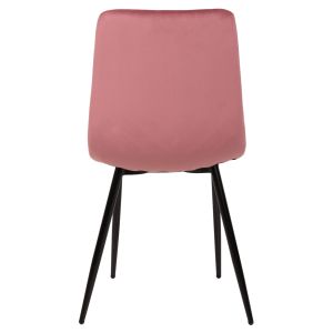 Dining chair pink velvet and black metal legs Latrell Hm8587,02 43x54x88cm