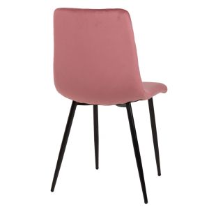 Dining chair pink velvet and black metal legs Latrell Hm8587,02 43x54x88cm