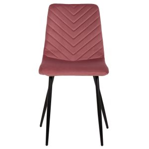 Dining chair pink velvet and black metal legs Latrell Hm8587,02 43x54x88cm
