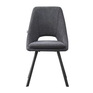 Dining chair with metal legs, gray textile, 56x48x85cm