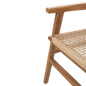 Dining chair with armrests Bjorn made of solid teak wood - rope 56x56x83hcm, 21, Hm9403