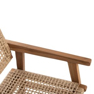 Dining chair with armrests Bjorn made of solid teak wood - rope 56x56x83hcm, 21, Hm9403