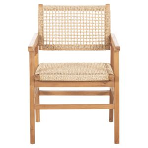 Dining chair with armrests Bjorn made of solid teak wood - rope 56x56x83hcm, 21, Hm9403