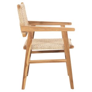 Dining chair with armrests Bjorn made of solid teak wood - rope 56x56x83hcm, 21, Hm9403