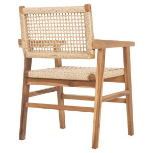 Dining chair with armrests Bjorn made of solid teak wood - rope 56x56x83hcm, 21, Hm9403