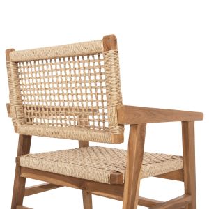 Dining chair with armrests Bjorn made of solid teak wood - rope 56x56x83hcm, 21, Hm9403
