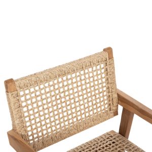 Dining chair with armrests Bjorn made of solid teak wood - rope 56x56x83hcm, 21, Hm9403