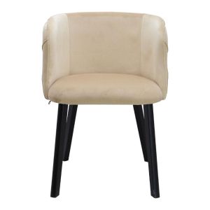 Dining chair with armrests Noelle beige fabric 55x52x76cm