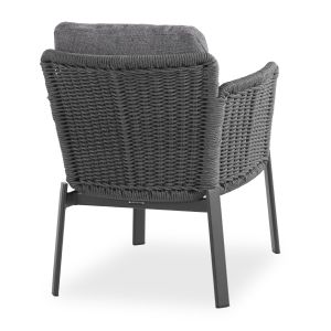 Dining chair Destiny series Sm6168.02, aluminum cushions, charcoal color, rattan, 65x68x75.5-82h