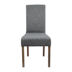 Dining chair gray textile with wooden legs gray oak color 56x48x103cm